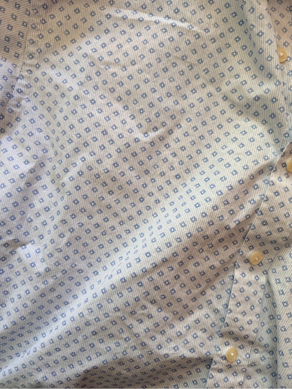 Izod White Dress Shirt with Blue Micro-Pattern